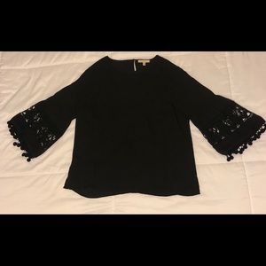 Pale Sky Mina Crochet Detail Top